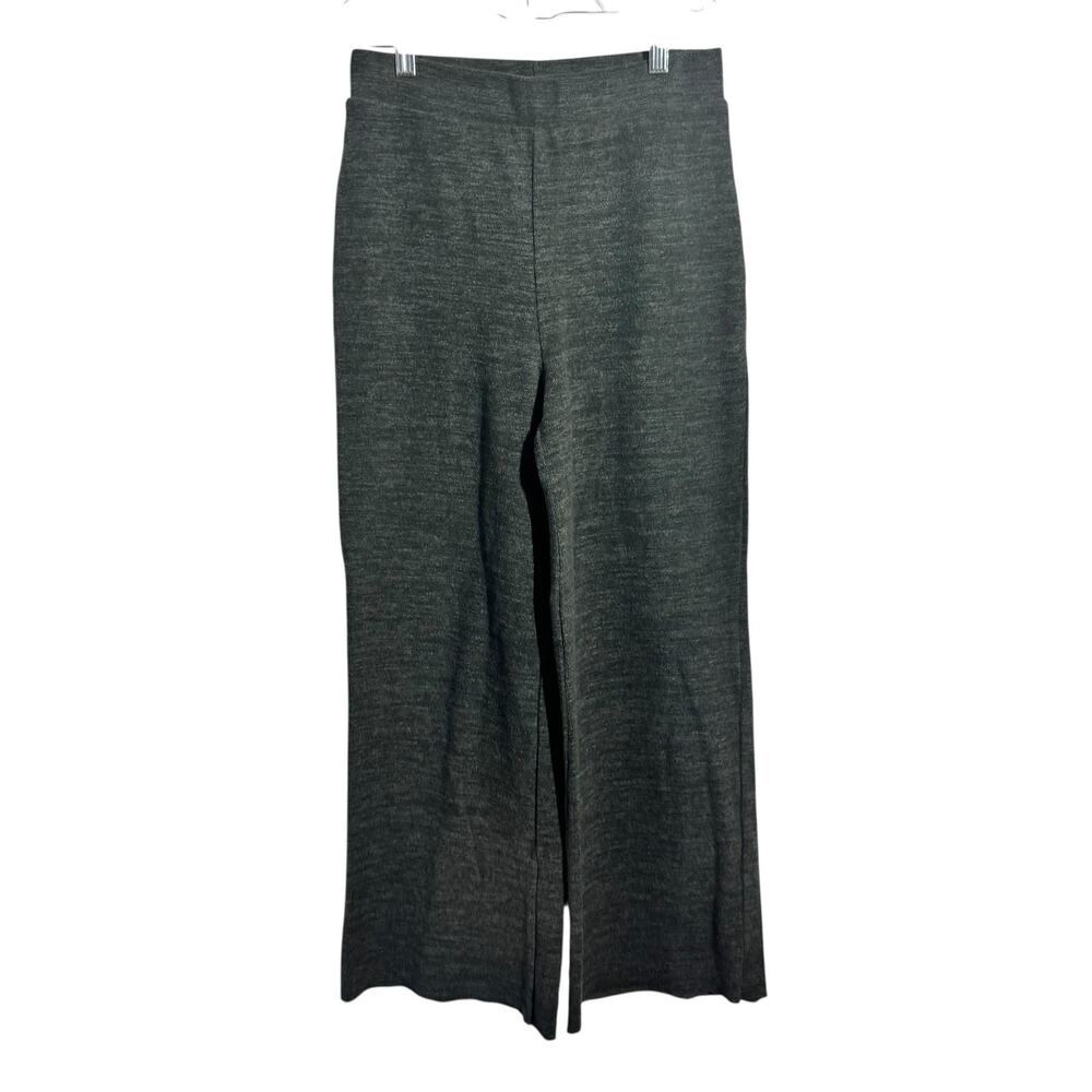 Zara Sweatpants Women M Green Gray Wide Leg Athleisure Cozy Fall Minimal‎ Modest